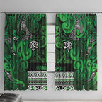 Aotearoa Iwi Ngati Maniapoto Window Curtain Maori Wharenui House Tribal Pattern