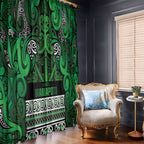 Aotearoa Iwi Ngati Maniapoto Window Curtain Maori Wharenui House Tribal Pattern