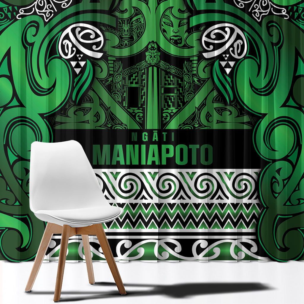 Aotearoa Iwi Ngati Maniapoto Window Curtain Maori Wharenui House Tribal Pattern