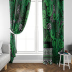 Aotearoa Iwi Ngati Maniapoto Window Curtain Maori Wharenui House Tribal Pattern
