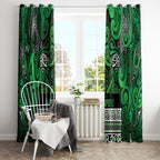 Aotearoa Iwi Ngati Maniapoto Window Curtain Maori Wharenui House Tribal Pattern