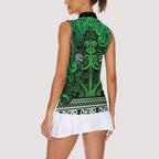 Aotearoa Iwi Ngati Maniapoto Women Sleeveless Polo Shirt Maori Wharenui House Tribal Pattern
