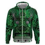 Aotearoa Iwi Ngati Maniapoto Zip Hoodie Maori Wharenui House Tribal Pattern