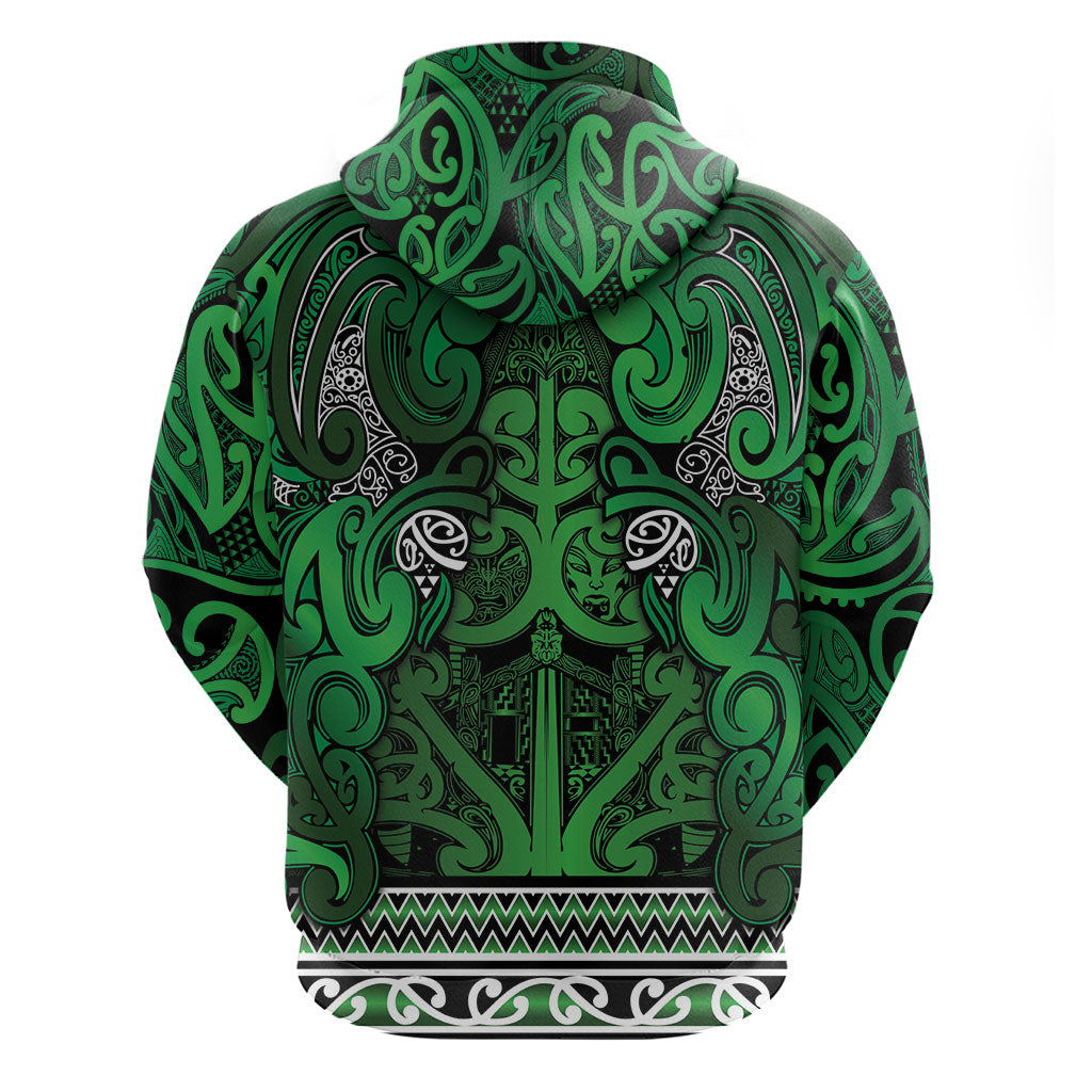 Aotearoa Iwi Ngati Maniapoto Zip Hoodie Maori Wharenui House Tribal Pattern