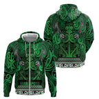 Aotearoa Iwi Ngati Maniapoto Zip Hoodie Maori Wharenui House Tribal Pattern