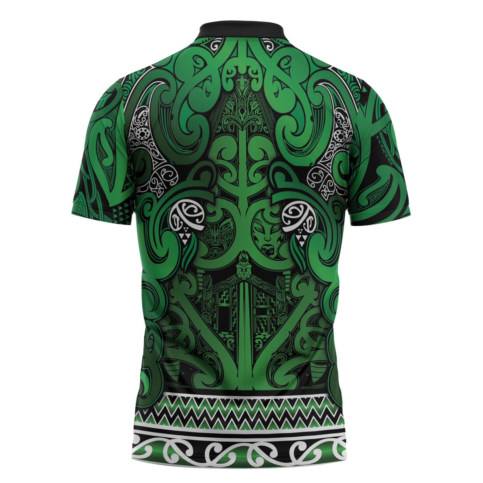 Aotearoa Iwi Ngati Maniapoto Zipper Polo Shirt Maori Wharenui House Tribal Pattern