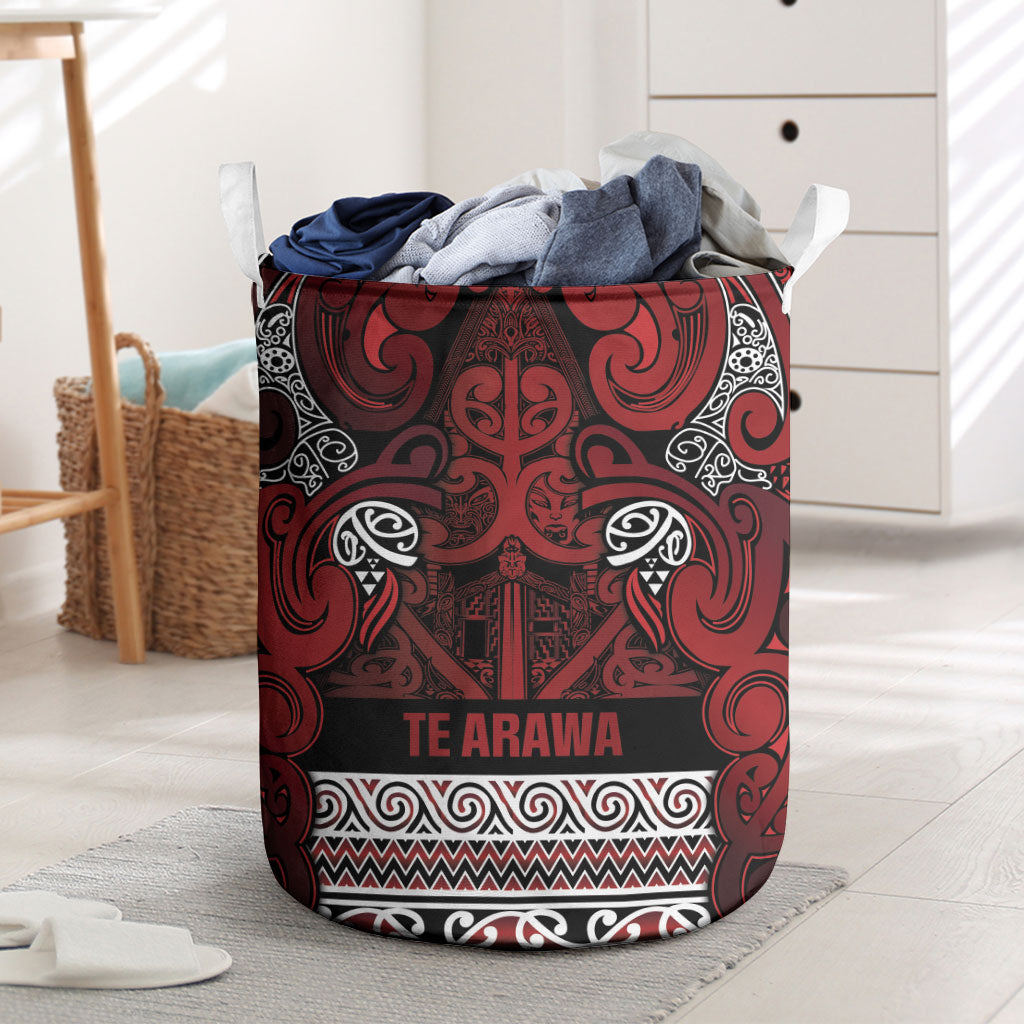 Aotearoa Iwi Te Arawa Laundry Basket Maori Wharenui House Tribal Pattern