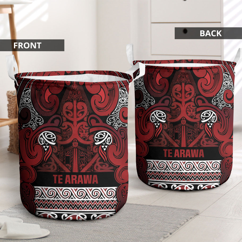 Aotearoa Iwi Te Arawa Laundry Basket Maori Wharenui House Tribal Pattern
