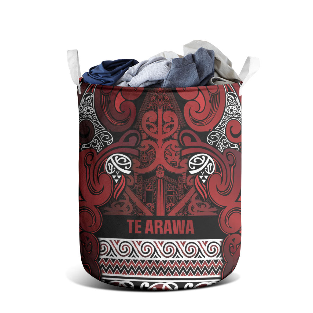 Aotearoa Iwi Te Arawa Laundry Basket Maori Wharenui House Tribal Pattern