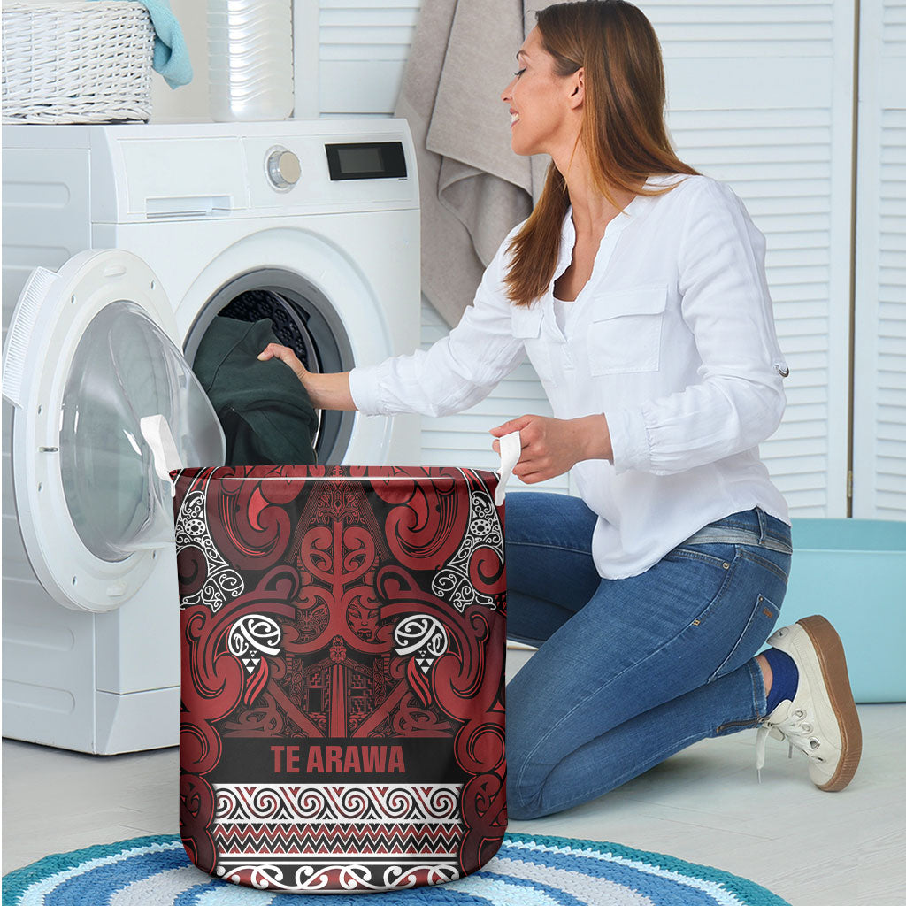 Aotearoa Iwi Te Arawa Laundry Basket Maori Wharenui House Tribal Pattern