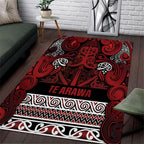 Aotearoa Iwi Te Arawa Area Rug Maori Wharenui House Tribal Pattern