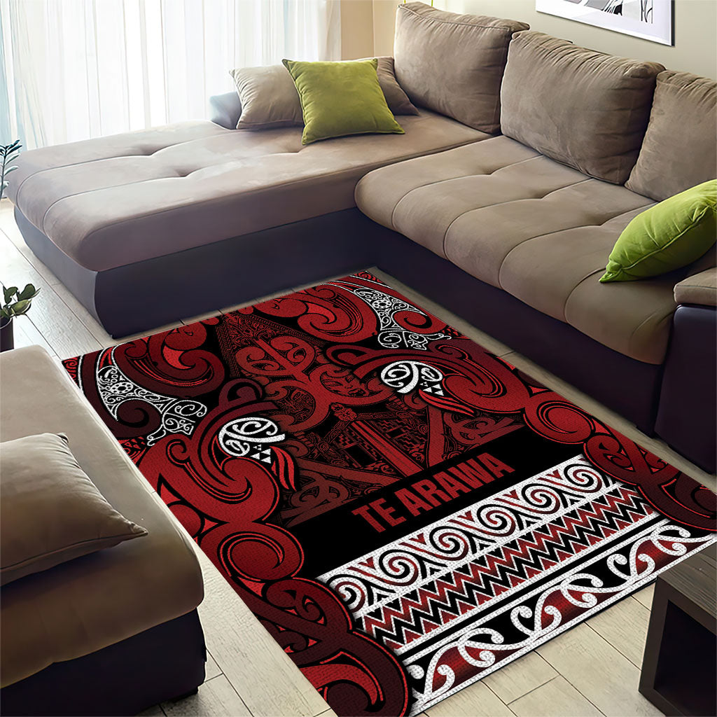Aotearoa Iwi Te Arawa Area Rug Maori Wharenui House Tribal Pattern