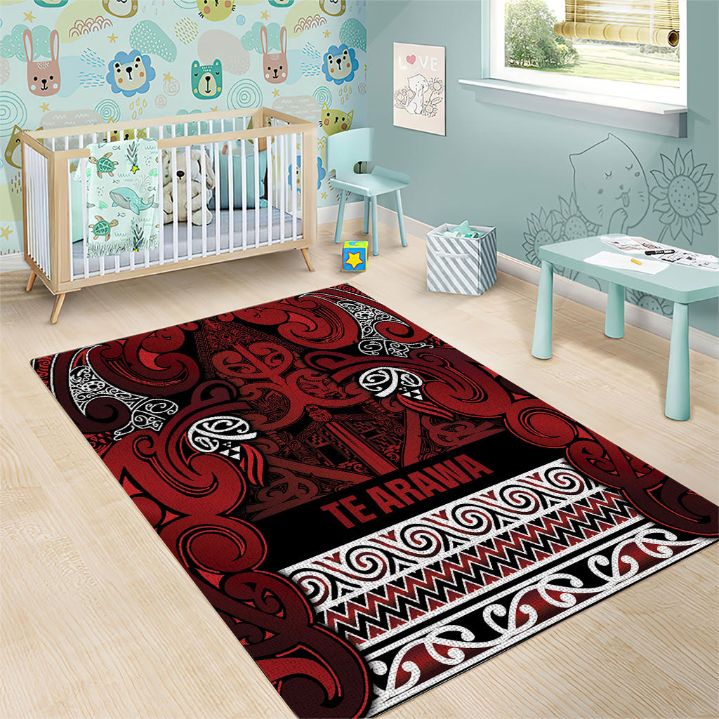 Aotearoa Iwi Te Arawa Area Rug Maori Wharenui House Tribal Pattern