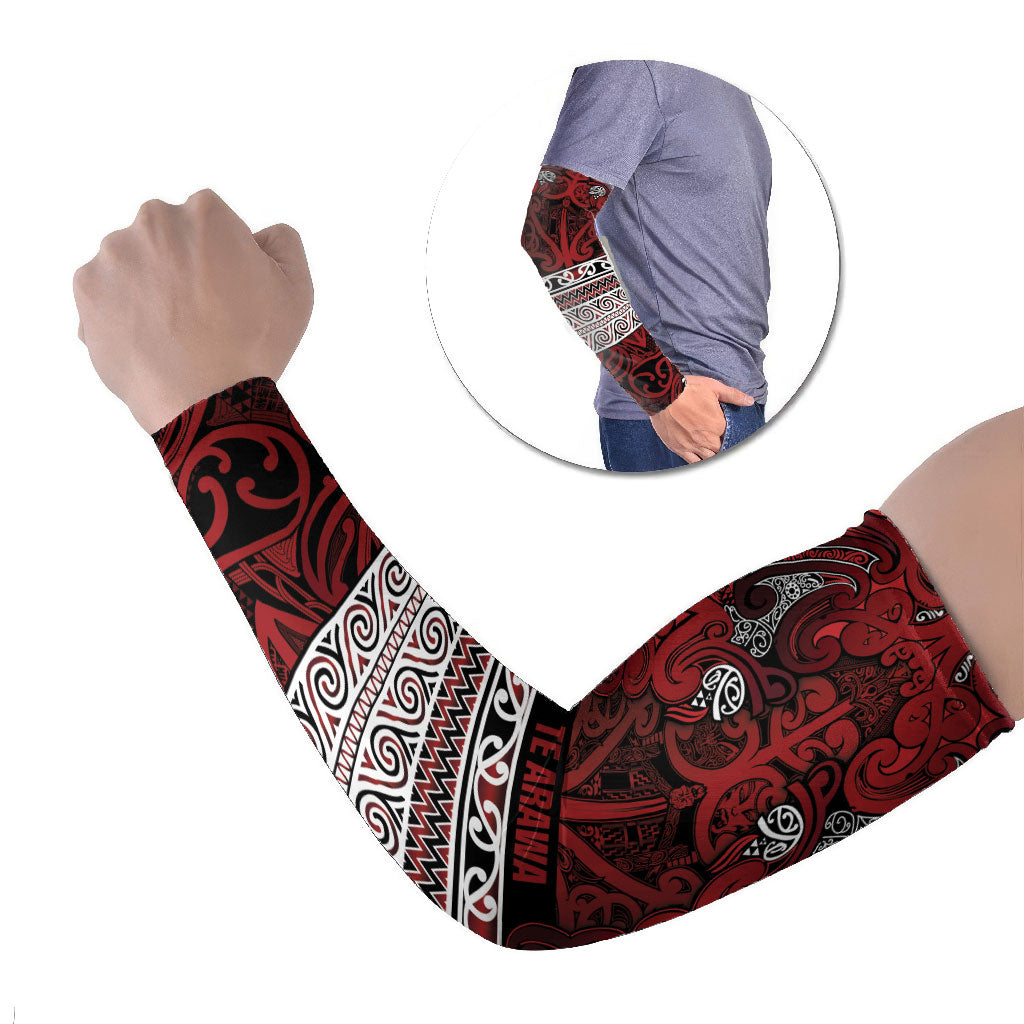 Aotearoa Iwi Te Arawa Arm Sleeves Maori Wharenui House Tribal Pattern
