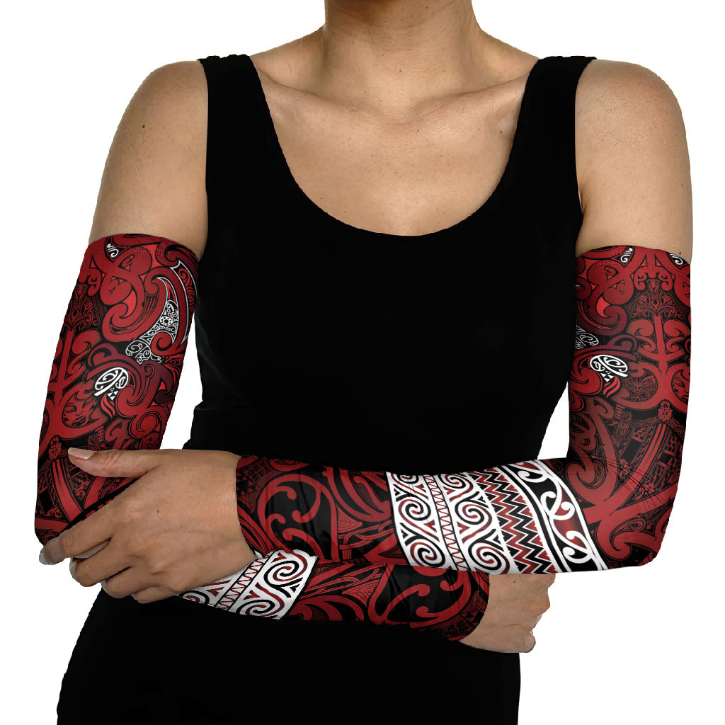 Aotearoa Iwi Te Arawa Arm Sleeves Maori Wharenui House Tribal Pattern