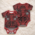 Aotearoa Iwi Te Arawa Baby Onesie Maori Wharenui House Tribal Pattern