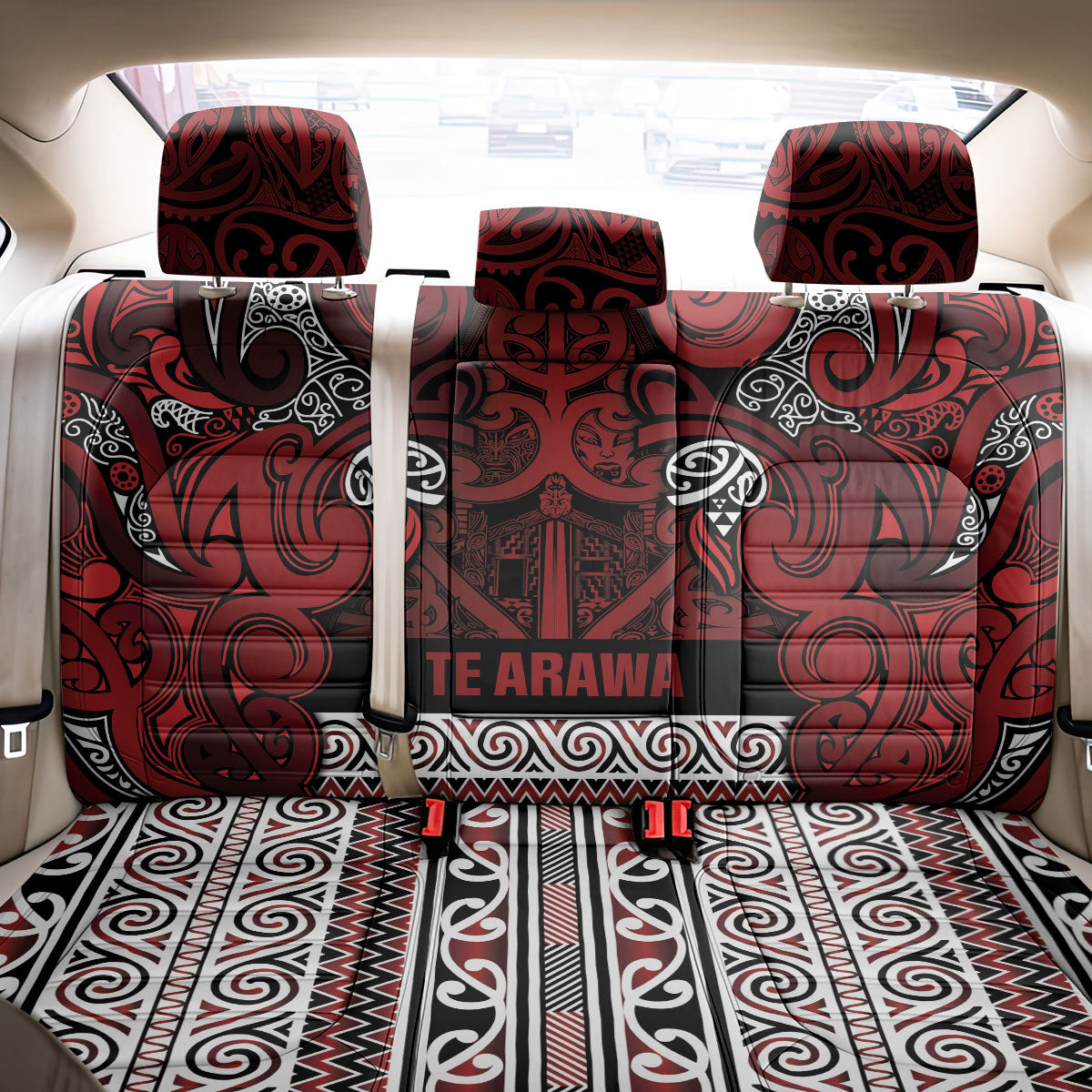 Aotearoa Iwi Te Arawa Back Car Seat Cover Maori Wharenui House Tribal Pattern