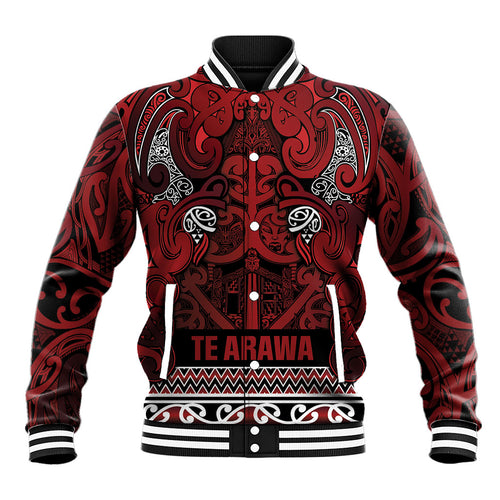 Aotearoa Iwi Te Arawa Baseball Jacket Maori Wharenui House Tribal Pattern