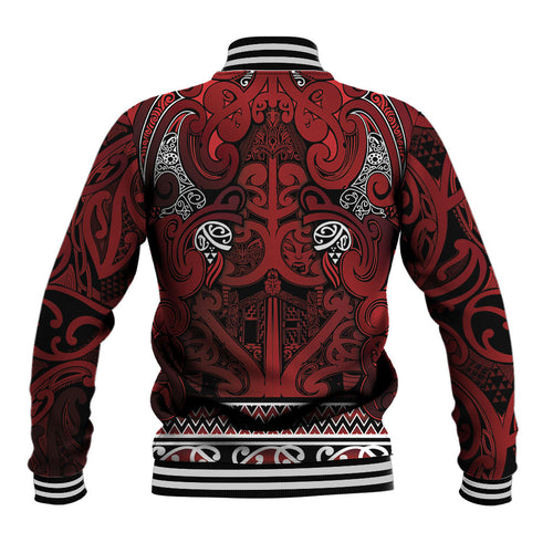 Aotearoa Iwi Te Arawa Baseball Jacket Maori Wharenui House Tribal Pattern