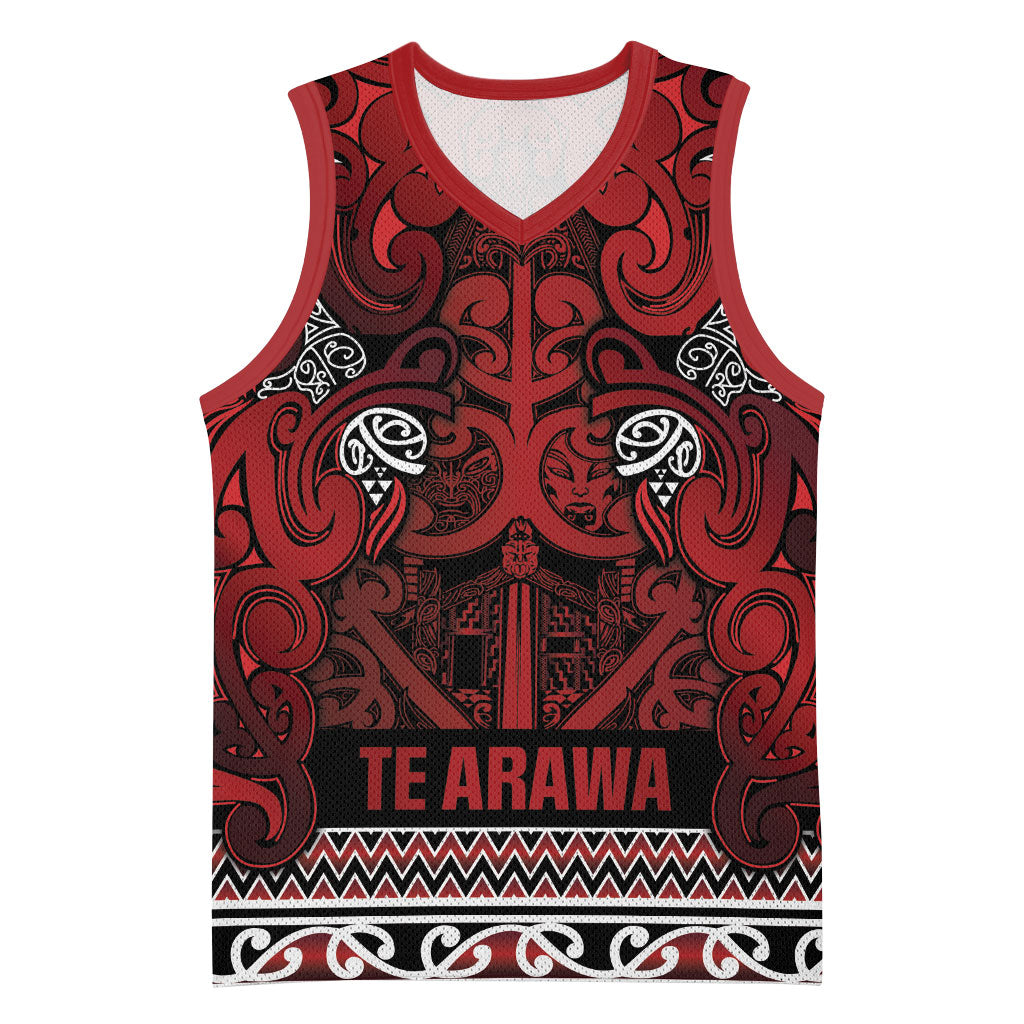 Aotearoa Iwi Te Arawa Basketball Jersey Maori Wharenui House Tribal Pattern