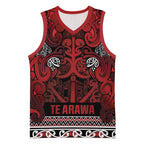 Aotearoa Iwi Te Arawa Basketball Jersey Maori Wharenui House Tribal Pattern