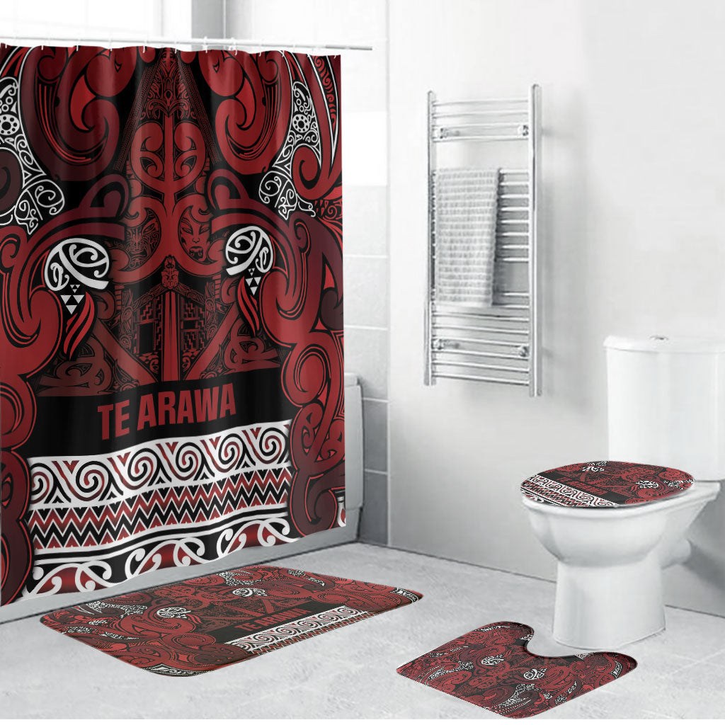 Aotearoa Iwi Te Arawa Bathroom Set Maori Wharenui House Tribal Pattern