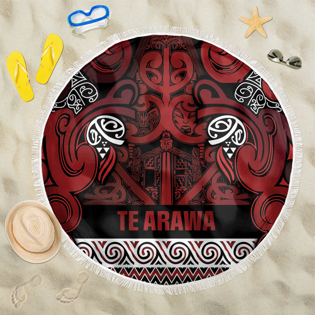 Aotearoa Iwi Te Arawa Beach Blanket Maori Wharenui House Tribal Pattern