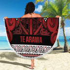Aotearoa Iwi Te Arawa Beach Blanket Maori Wharenui House Tribal Pattern
