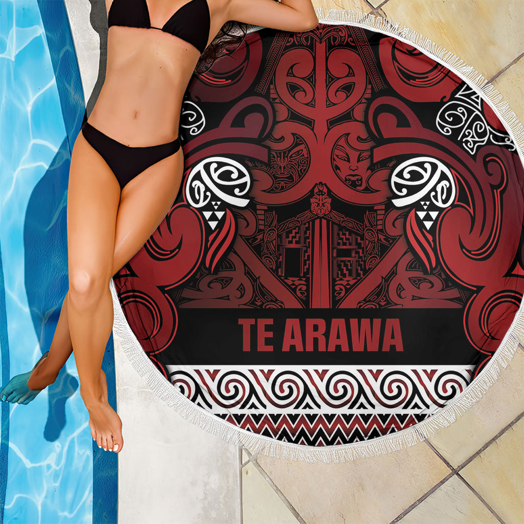 Aotearoa Iwi Te Arawa Beach Blanket Maori Wharenui House Tribal Pattern