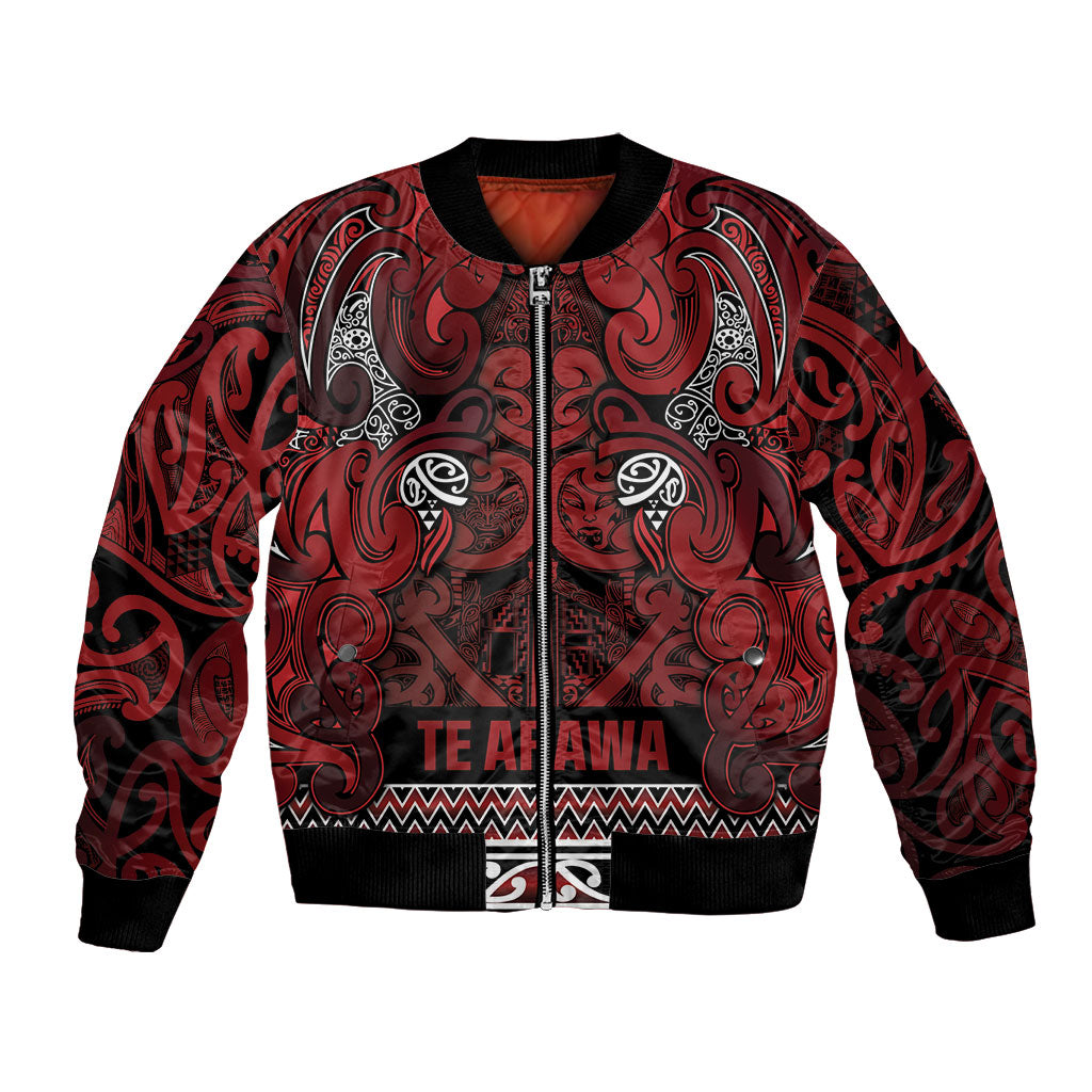 Aotearoa Iwi Te Arawa Bomber Jacket Maori Wharenui House Tribal Pattern