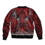 Aotearoa Iwi Te Arawa Bomber Jacket Maori Wharenui House Tribal Pattern