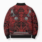 Aotearoa Iwi Te Arawa Bomber Puffer Jacket Maori Wharenui House Tribal Pattern