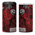 Aotearoa Iwi Te Arawa 4 in 1 Can Cooler Tumbler Maori Wharenui House Tribal Pattern