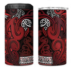 Aotearoa Iwi Te Arawa 4 in 1 Can Cooler Tumbler Maori Wharenui House Tribal Pattern