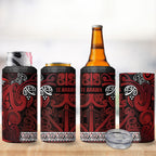 Aotearoa Iwi Te Arawa 4 in 1 Can Cooler Tumbler Maori Wharenui House Tribal Pattern