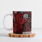 Aotearoa Iwi Te Arawa Ceramic Mug Maori Wharenui House Tribal Pattern