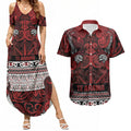 Aotearoa Iwi Te Arawa Couples Matching Summer Maxi Dress and Hawaiian Shirt Maori Wharenui House Tribal Pattern
