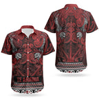 Aotearoa Iwi Te Arawa Couples Matching Summer Maxi Dress and Hawaiian Shirt Maori Wharenui House Tribal Pattern