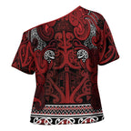 Aotearoa Iwi Te Arawa Cross Shoulder Shirt Maori Wharenui House Tribal Pattern