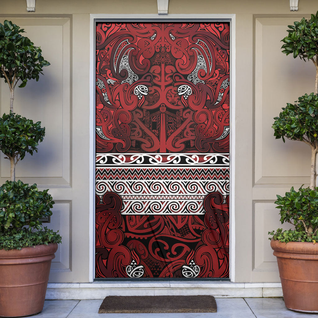 Aotearoa Iwi Te Arawa Door Cover Maori Wharenui House Tribal Pattern