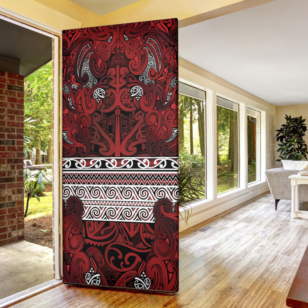 Aotearoa Iwi Te Arawa Door Cover Maori Wharenui House Tribal Pattern