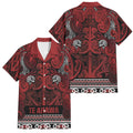 Aotearoa Iwi Te Arawa Family Matching Puletasi and Hawaiian Shirt Maori Wharenui House Tribal Pattern