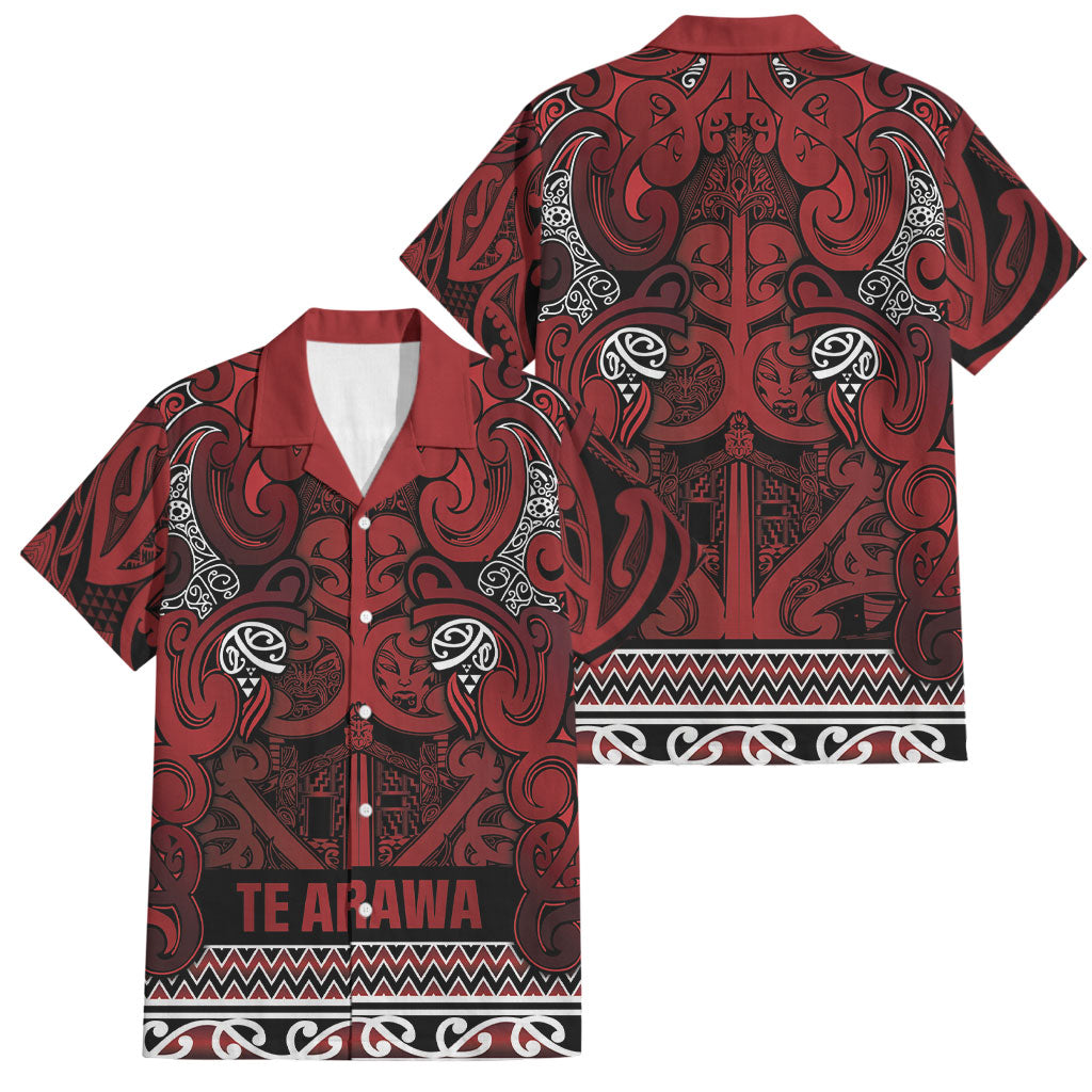 Aotearoa Iwi Te Arawa Family Matching Puletasi and Hawaiian Shirt Maori Wharenui House Tribal Pattern