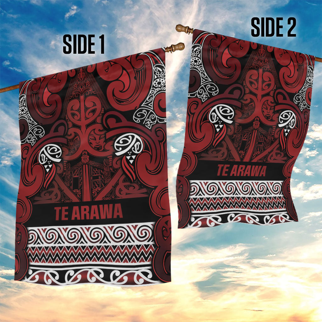 Aotearoa Iwi Te Arawa Garden Flag Maori Wharenui House Tribal Pattern