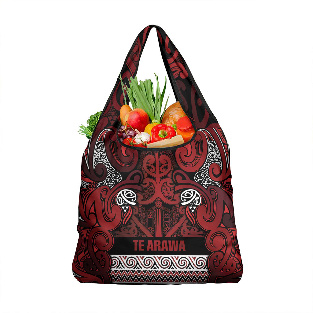 Aotearoa Iwi Te Arawa Grocery Bag Maori Wharenui House Tribal Pattern