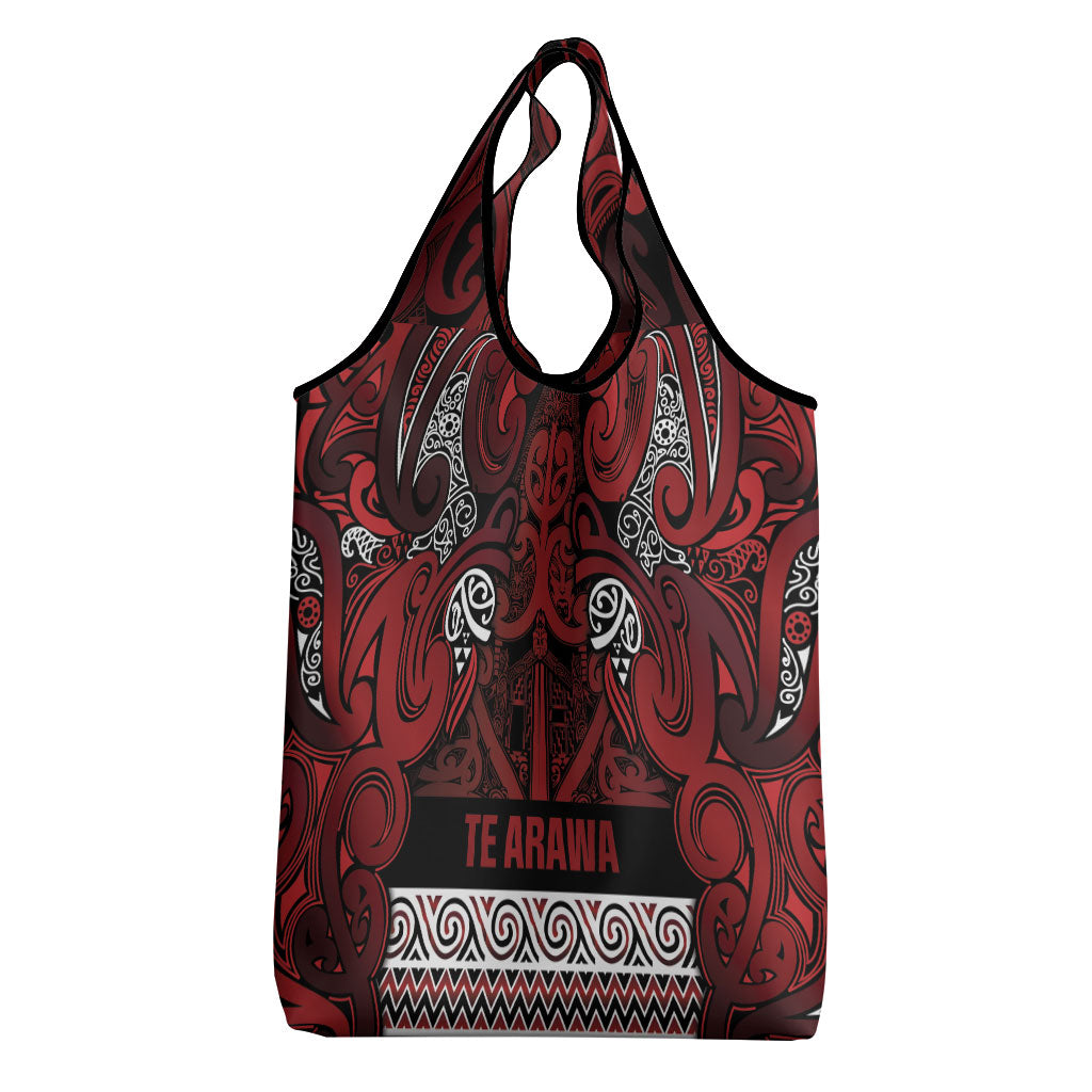 Aotearoa Iwi Te Arawa Grocery Bag Maori Wharenui House Tribal Pattern