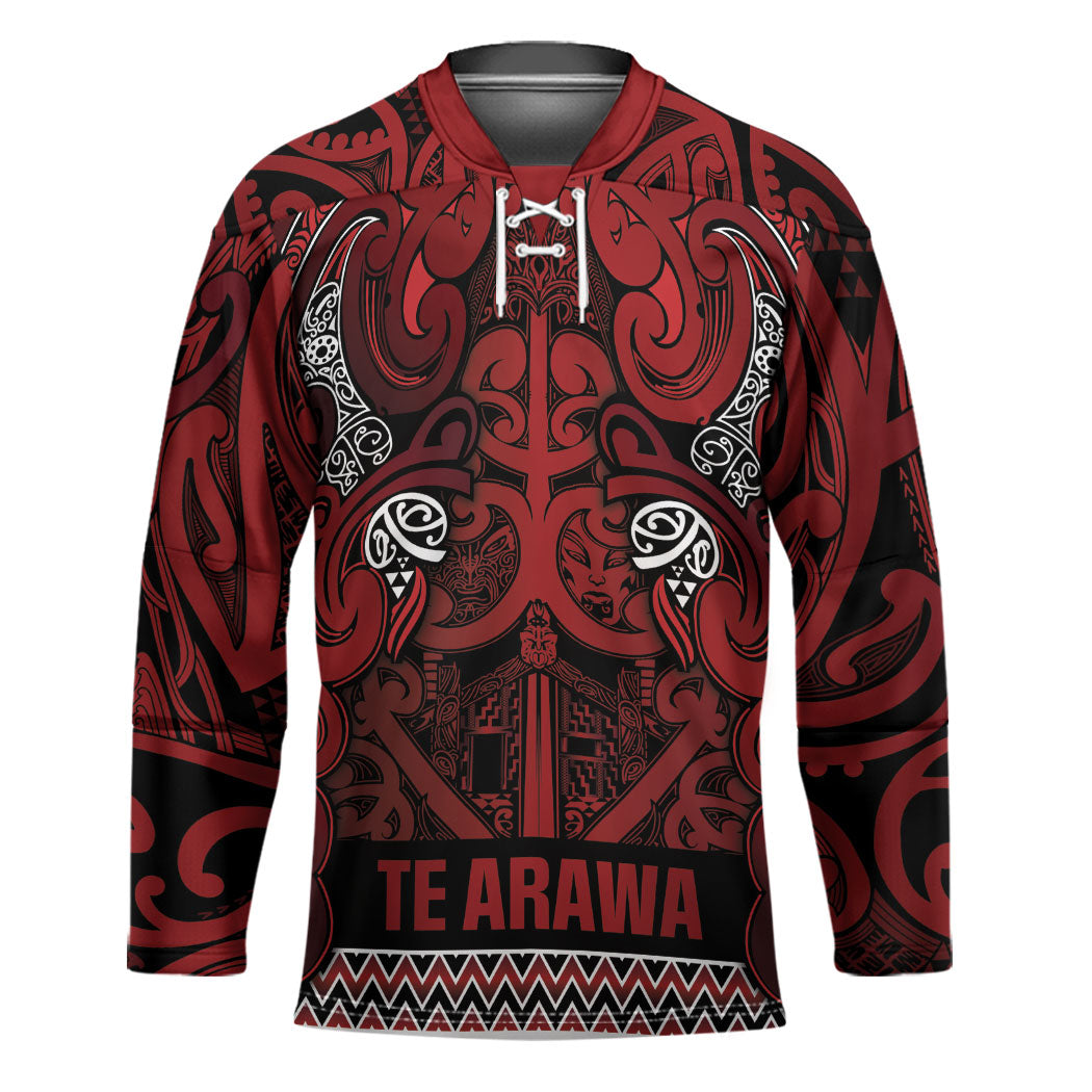 Aotearoa Iwi Te Arawa Hockey Jersey Maori Wharenui House Tribal Pattern