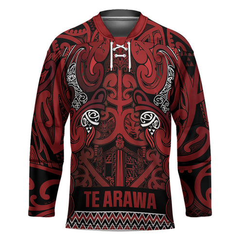Aotearoa Iwi Te Arawa Hockey Jersey Maori Wharenui House Tribal Pattern