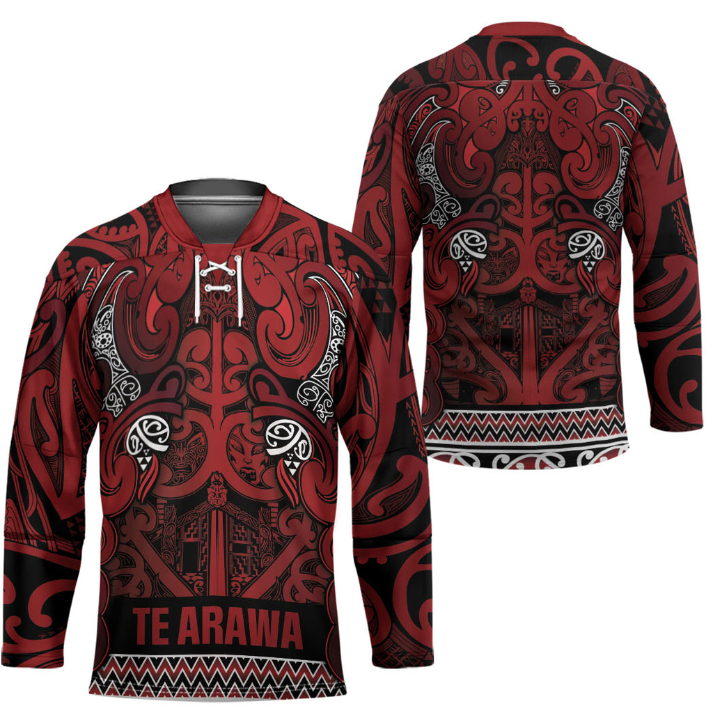Aotearoa Iwi Te Arawa Hockey Jersey Maori Wharenui House Tribal Pattern