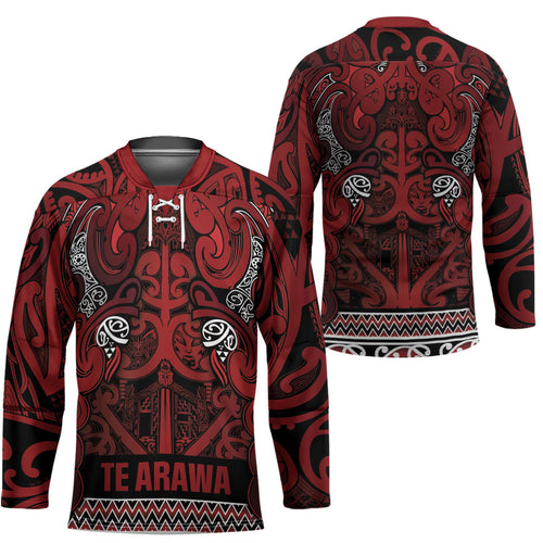 Aotearoa Iwi Te Arawa Hockey Jersey Maori Wharenui House Tribal Pattern